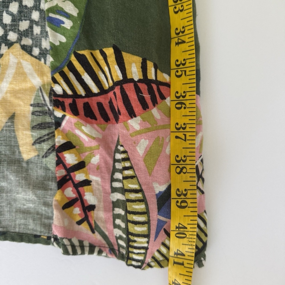 Cynthia Rowley Dress Size 8 Tropical Beach Vacation Resort 100% Linen Cami Slit - Picture 7 of 8
